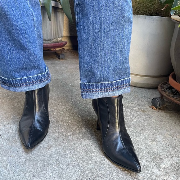 Manolo Blahnik Shoes - Vintage black Manolo Blahnik all leather booties